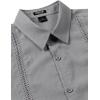 JEMITOP Mens Cuban Guayabera Shirt Casual Button Down Short Sleeve Shirts for Summer Cruise Beach Vacation(Grey)