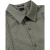 JEMITOP Mens Cuban Guayabera Shirt Casual Button Down Short Sleeve Shirts for Summer Cruise Beach Vacation(Olive Green)