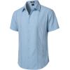 JEMITOP Mens Cuban Guayabera Shirt Casual Button Down Short Sleeve Shirts for Summer Cruise Beach Vacation(Skyblue)