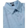 JEMITOP Mens Cuban Guayabera Shirt Casual Button Down Short Sleeve Shirts for Summer Cruise Beach Vacation(Skyblue)