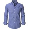 JEMITOP Men’s Classic Lightweight Oxford Button Down Collar Shirts Business Casual Long Sleeve Dress Shirt with Pocket(Demin Blue)