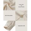 JEMITOP Men’s Stretch Linen-Like Long Sleeve Button Down Shirts Casual Beach Wedding Dress Shirt(Beige)