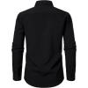 JEMITOP Men’s Stretch Linen-Like Long Sleeve Button Down Shirts Casual Beach Wedding Dress Shirt(Black)