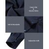 JEMITOP Men’s Stretch Linen-Like Long Sleeve Button Down Shirts Casual Beach Wedding Dress Shirt(Navy Blue)