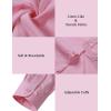 JEMITOP Men’s Stretch Linen-Like Long Sleeve Button Down Shirts Casual Beach Wedding Dress Shirt(Pink)