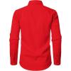 JEMITOP Men’s Stretch Linen-Like Long Sleeve Button Down Shirts Casual Beach Wedding Dress Shirt(Red)