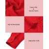 JEMITOP Men’s Stretch Linen-Like Long Sleeve Button Down Shirts Casual Beach Wedding Dress Shirt(Red)