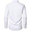 JEMITOP Men’s Stretch Linen-Like Long Sleeve Button Down Shirts Casual Beach Wedding Dress Shirt(White)