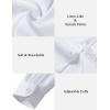 JEMITOP Men’s Stretch Linen-Like Long Sleeve Button Down Shirts Casual Beach Wedding Dress Shirt(White)