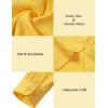 JEMITOP Men’s Stretch Linen-Like Long Sleeve Button Down Shirts Casual Beach Wedding Dress Shirt(Yellow)