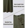 JEMITOP Men’s Renaissance Pure Cotton Lace Up Tunic Costume Sleeveless Shirt Pirate Medieval Viking Vest Without Belt(Army Green)