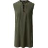 JEMITOP Men’s Renaissance Pure Cotton Lace Up Tunic Costume Sleeveless Shirt Pirate Medieval Viking Vest Without Belt(Army Green)