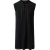 JEMITOP Men’s Renaissance Pure Cotton Lace Up Tunic Costume Sleeveless Shirt Pirate Medieval Viking Vest Without Belt(Black)