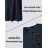 JEMITOP Men’s Renaissance Pure Cotton Lace Up Tunic Costume Sleeveless Shirt Pirate Medieval Viking Vest Without Belt(Navy Blue)
