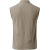 JEMITOP Men’s Pure Cotton Renaissance Sleeveless Shirt Halloween Pirate Medieval Viking Lace Up Mandarin Collar Costume(Khaki)