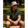 JEMITOP Men’s Casual Stretch Regular Fit Shirt Button Down Short Sleeve Work Shirts with Two Pockets(Army Green)