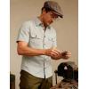 JEMITOP Men’s Casual Stretch Regular Fit Shirt Button Down Short Sleeve Work Shirts with Two Pockets(Beige)