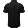 JEMITOP Men’s Casual Stretch Regular Fit Shirt Button Down Short Sleeve Work Shirts with Two Pockets(Black)