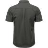 JEMITOP Men’s Casual Stretch Regular Fit Shirt Button Down Short Sleeve Work Shirts with Two Pockets(Dark Grey)