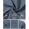 JEMITOP Men’s Casual Stretch Regular Fit Shirt Button Down Short Sleeve Work Shirts with Two Pockets(Dusty Blue)