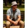 JEMITOP Men’s Casual Stretch Regular Fit Shirt Button Down Short Sleeve Work Shirts with Two Pockets(Light Grey)