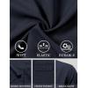 JEMITOP Men’s Casual Stretch Regular Fit Shirt Button Down Short Sleeve Work Shirts with Two Pockets(Navy Blue)