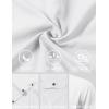 JEMITOP Men’s Casual Stretch Regular Fit Shirt Button Down Short Sleeve Work Shirts with Two Pockets(White)