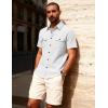 JEMITOP Men’s Casual Stretch Regular Fit Shirt Button Down Short Sleeve Work Shirts with Two Pockets(White)