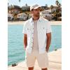 JEMITOP Men’s Casual Stretch Regular Fit Shirt Button Down Short Sleeve Work Shirts with Two Pockets(White)