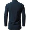 JEMITOP Men’s Pure Cotton Renaissance Pirate Medieval Retro Lace Up Shirt for Viking Mandarin Collar Costume Without Belt(Navy Blue)