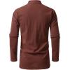 JEMITOP Men’s Pure Cotton Renaissance Pirate Medieval Retro Lace Up Shirt for Viking Mandarin Collar Costume Without Belt(Rust Red)