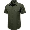 JEMITOP Men’s Casual Stretch Regular Fit Shirt Button Down Short Sleeve Work Shirts with Two Pockets(Army Green)