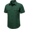 JEMITOP Men’s Casual Stretch Regular Fit Shirt Button Down Short Sleeve Work Shirts with Two Pockets(Green)
