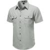 JEMITOP Men’s Casual Stretch Regular Fit Shirt Button Down Short Sleeve Work Shirts with Two Pockets(Light Grey)