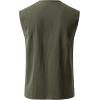 JEMITOP Mens Retro Pure Cotton V-Neck Lace Up Sleeveless Shirt Renaissance Pirate Medieval Viking Costume(Army Green)