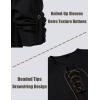 JEMITOP Men’s Renaissance Pure Cotton Lace Up Shirt V-Neck Long Sleeve Retro Costume for Medieval Pirate Viking Without Belt(Black)