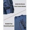 JEMITOP Men’s Renaissance Pure Cotton Lace Up Shirt V-Neck Long Sleeve Retro Costume for Medieval Pirate Viking Without Belt(Mist Blue)