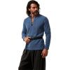 JEMITOP Men’s Renaissance Pure Cotton Lace Up Shirt V-Neck Long Sleeve Retro Costume for Medieval Pirate Viking Without Belt(Mist Blue)