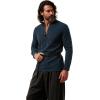 JEMITOP Men’s Renaissance Pure Cotton Lace Up Shirt V-Neck Long Sleeve Retro Costume for Medieval Pirate Viking Without Belt(Navy Blue)