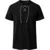 JEMITOP Mens Retro Lace Up Pure Cotton Linen-Like Versatile Breathable Lightweight Shirts for Beach Summer Hippie Boho(Black)
