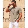 JEMITOP Mens Retro Lace Up Pure Cotton Linen-Like Versatile Breathable Lightweight Shirts for Beach Summer Hippie Boho(Khaki)