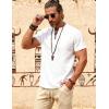 JEMITOP Mens Retro Lace Up Pure Cotton Linen-Like Versatile Breathable Lightweight Shirts for Beach Summer Hippie Boho(White)