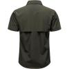 JEMITOP Mens 4-Way Stretch Lightweight Outdoor Shirt Meshed Back-Vent Short Sleeve Button Down Shirts with Pockets(Army Green)