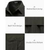 JEMITOP Mens 4-Way Stretch Lightweight Outdoor Shirt Meshed Back-Vent Short Sleeve Button Down Shirts with Pockets(Army Green)