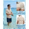 JEMITOP Mens 4-Way Stretch Lightweight Outdoor Shirt Meshed Back-Vent Short Sleeve Button Down Shirts with Pockets(Beige)