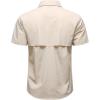 JEMITOP Mens 4-Way Stretch Lightweight Outdoor Shirt Meshed Back-Vent Short Sleeve Button Down Shirts with Pockets(Beige)