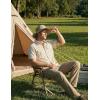 JEMITOP Mens 4-Way Stretch Lightweight Outdoor Shirt Meshed Back-Vent Short Sleeve Button Down Shirts with Pockets(Beige)