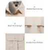 JEMITOP Mens 4-Way Stretch Lightweight Outdoor Shirt Meshed Back-Vent Short Sleeve Button Down Shirts with Pockets(Beige)