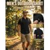 JEMITOP Mens 4-Way Stretch Lightweight Outdoor Shirt Meshed Back-Vent Short Sleeve Button Down Shirts with Pockets(Black)