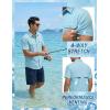 JEMITOP Mens 4-Way Stretch Lightweight Outdoor Shirt Meshed Back-Vent Short Sleeve Button Down Shirts with Pockets(Light Blue)